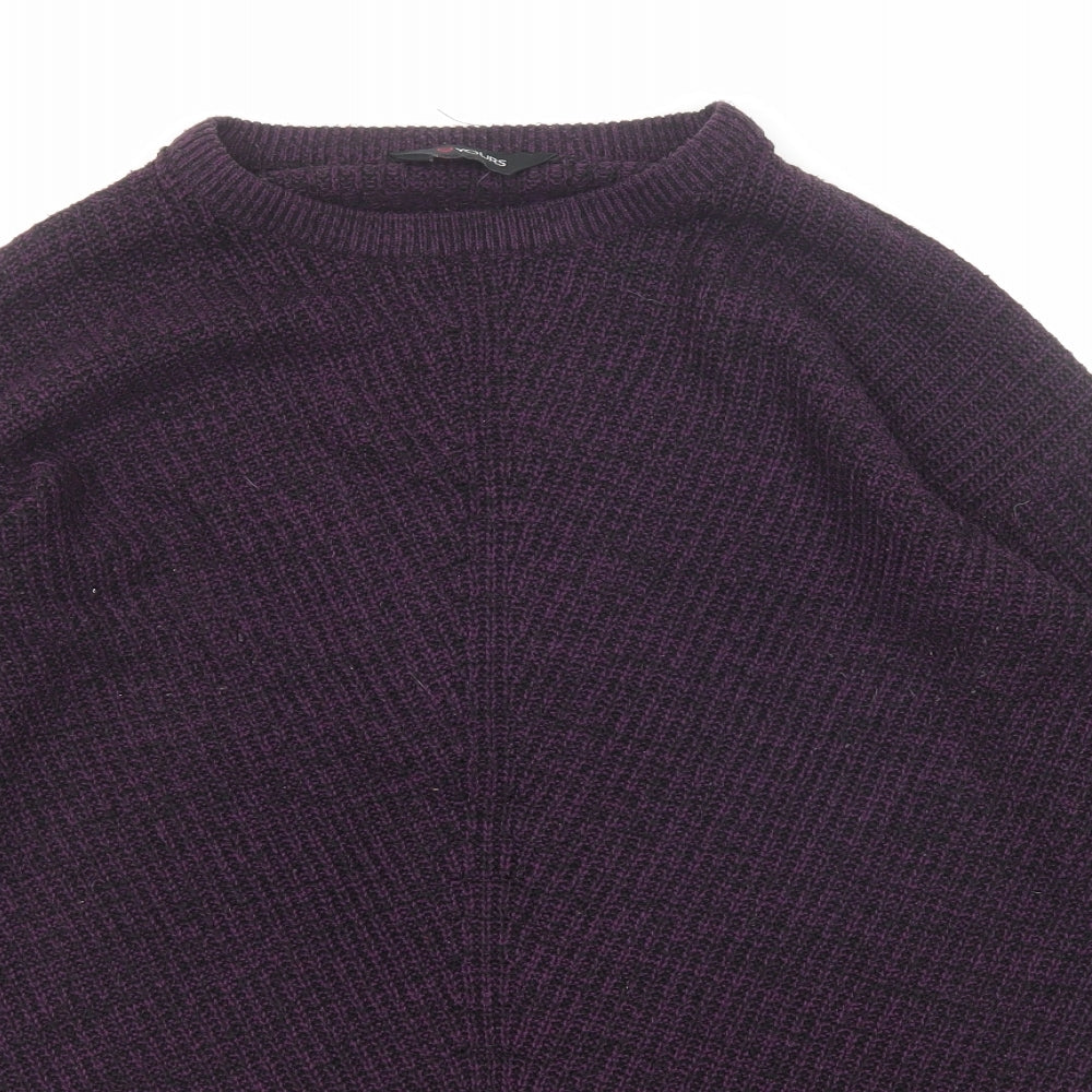 Yours Womens Purple Boat Neck Acrylic Pullover Jumper Size 14