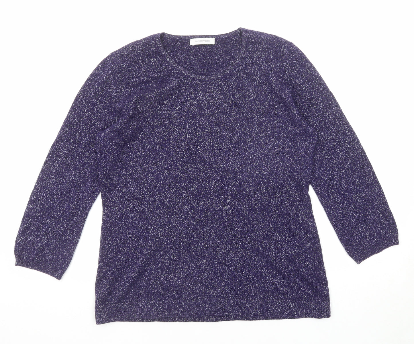 Windsmoor Womens Purple Round Neck Viscose Pullover Jumper Size S