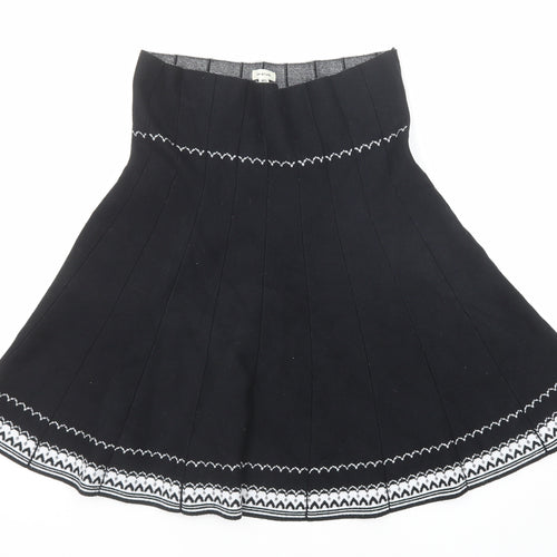 Max Studio Womens Black Geometric Viscose Swing Skirt Size M - Size M-L
