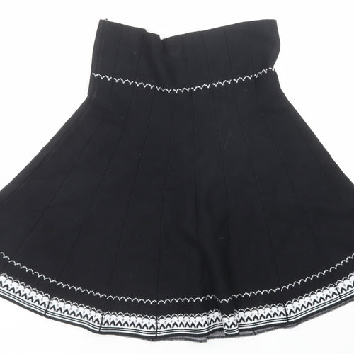 Max Studio Womens Black Geometric Viscose Swing Skirt Size M - Size M-L