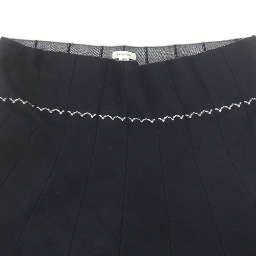 Max Studio Womens Black Geometric Viscose Swing Skirt Size M - Size M-L