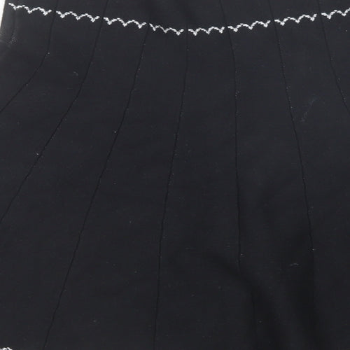Max Studio Womens Black Geometric Viscose Swing Skirt Size M - Size M-L