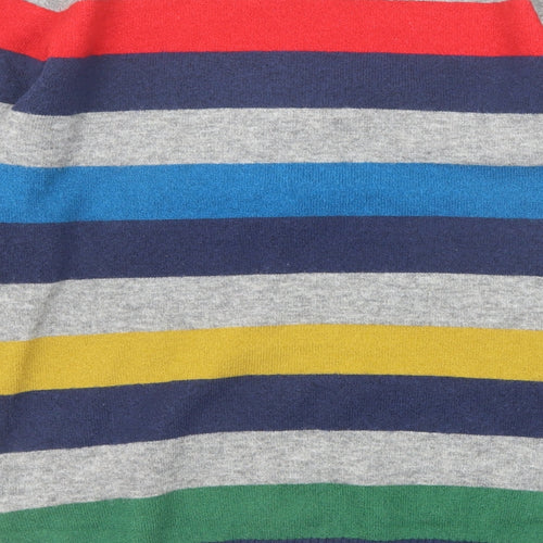 Marks and Spencer Boys Multicoloured Round Neck Striped Acrylic Pullover Jumper Size 12-13 Years Pullover