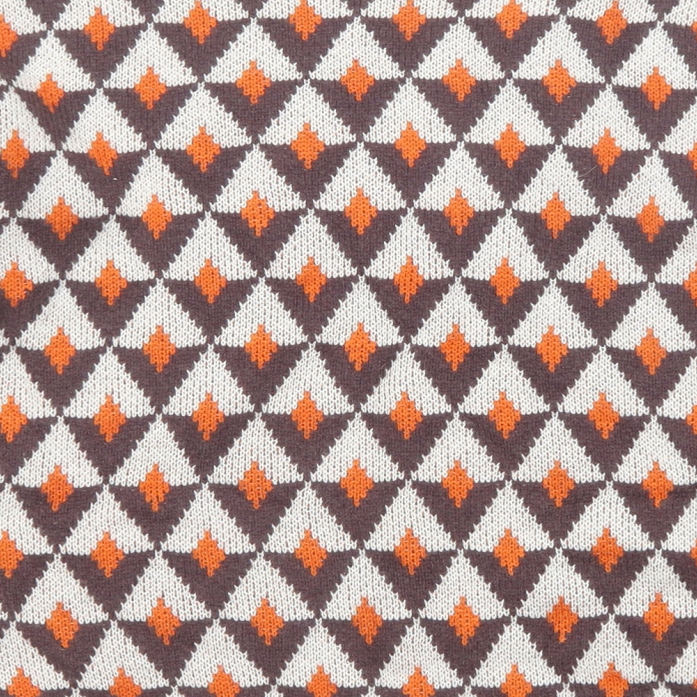 Damart Womens Multicoloured Round Neck Geometric Acrylic Pullover Jumper Size 18