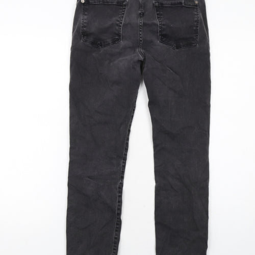 7 For All Mankind Womens Grey Cotton Straight Jeans Size 10 Regular Zip