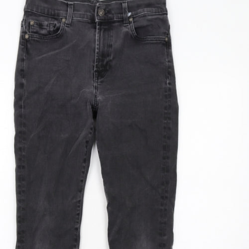 7 For All Mankind Womens Grey Cotton Straight Jeans Size 10 Regular Zip