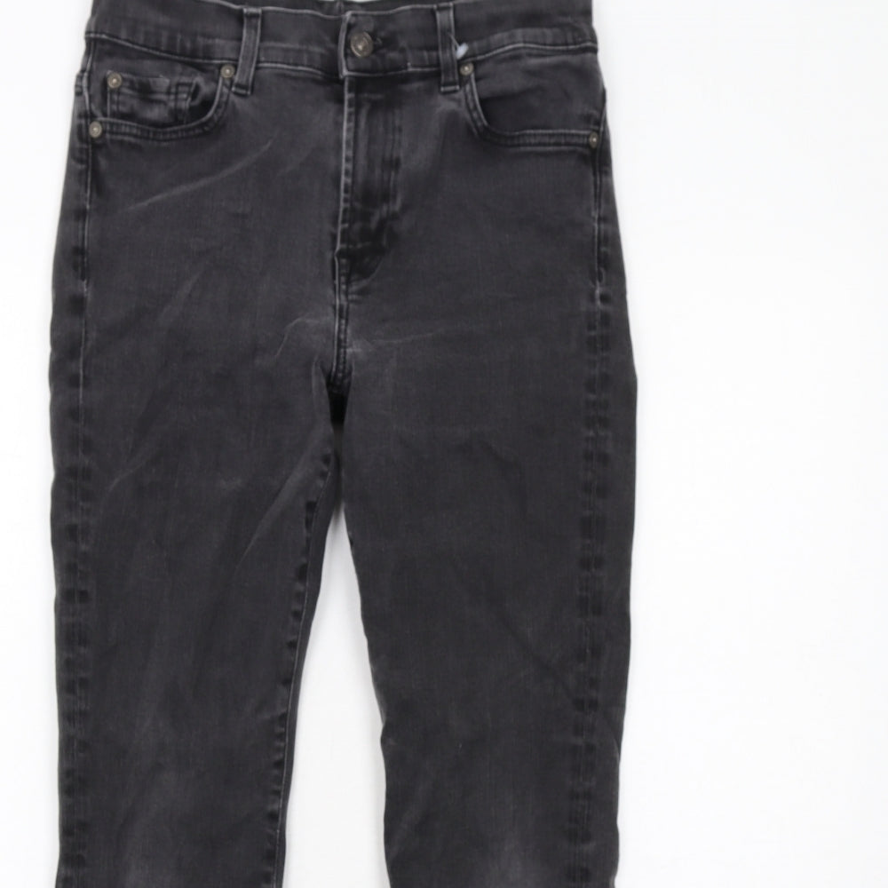 7 For All Mankind Womens Grey Cotton Straight Jeans Size 10 Regular Zip