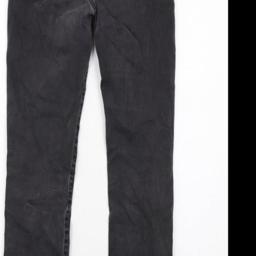 7 For All Mankind Womens Grey Cotton Straight Jeans Size 10 Regular Zip
