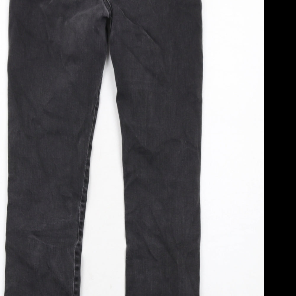 7 For All Mankind Womens Grey Cotton Straight Jeans Size 10 Regular Zip