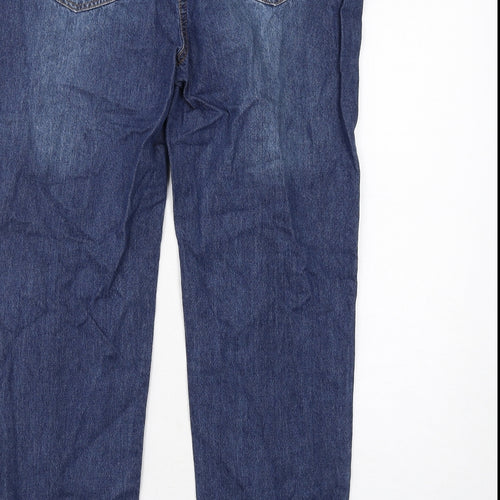 Quiz Womens Blue Cotton Straight Jeans Size 12 Regular Zip