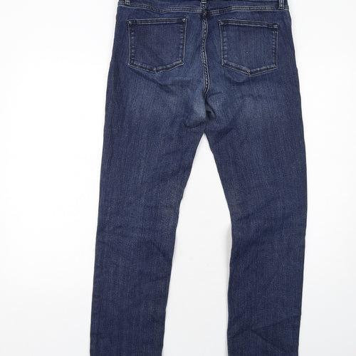 Jigsaw Mens Blue Cotton Straight Jeans Size 32 in L30 in Regular Zip