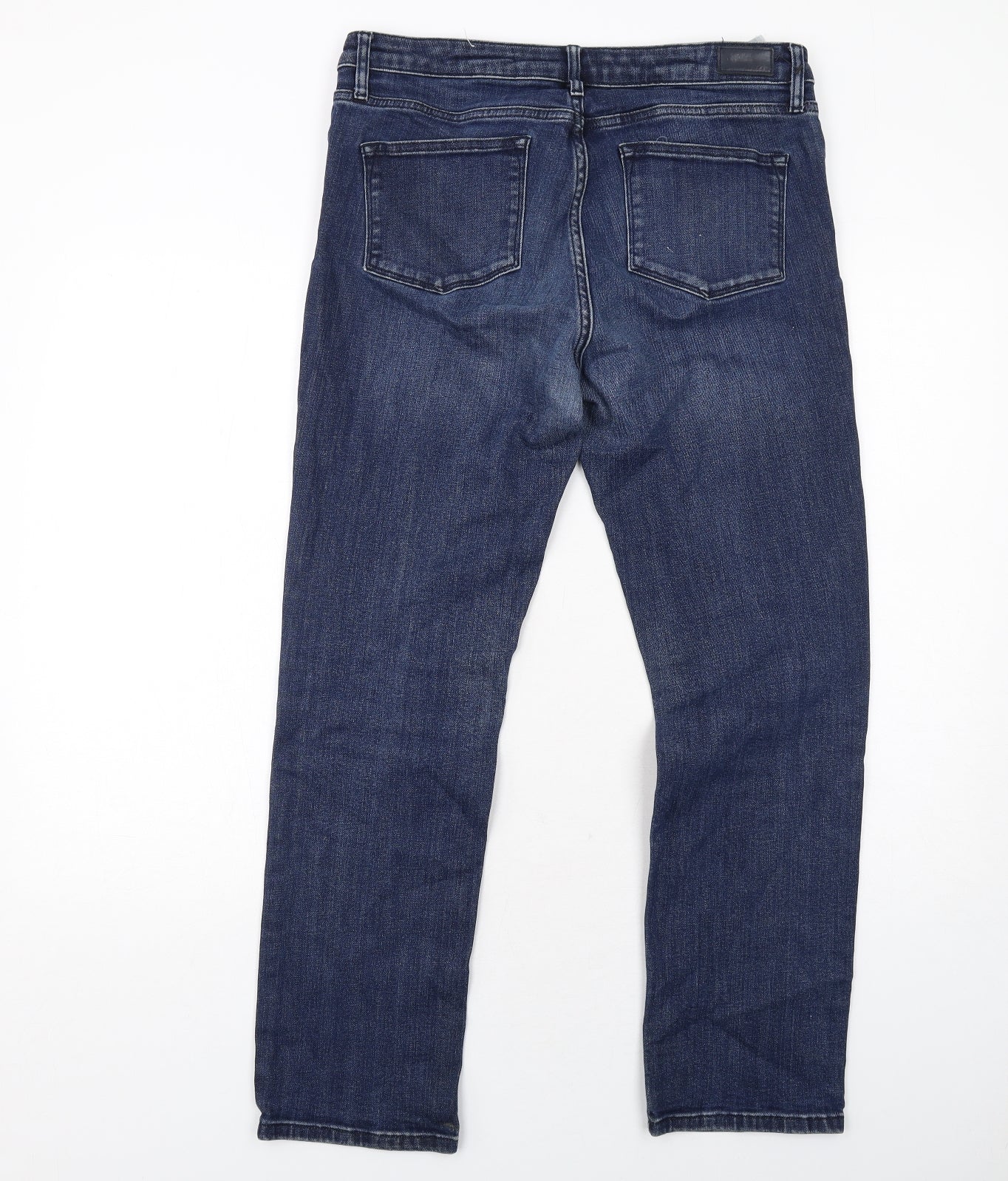 Jigsaw Mens Blue Cotton Straight Jeans Size 32 in L30 in Regular Zip