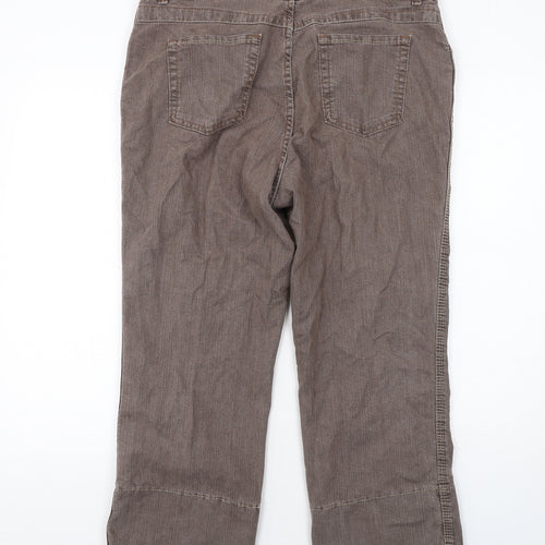 Marks and Spencer Womens Brown Cotton Straight Jeans Size 18 Regular Zip
