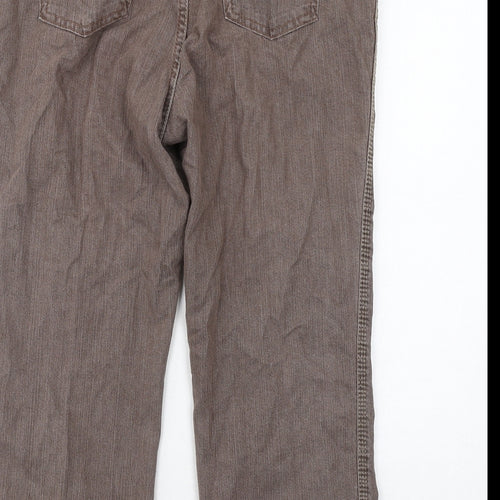 Marks and Spencer Womens Brown Cotton Straight Jeans Size 18 Regular Zip