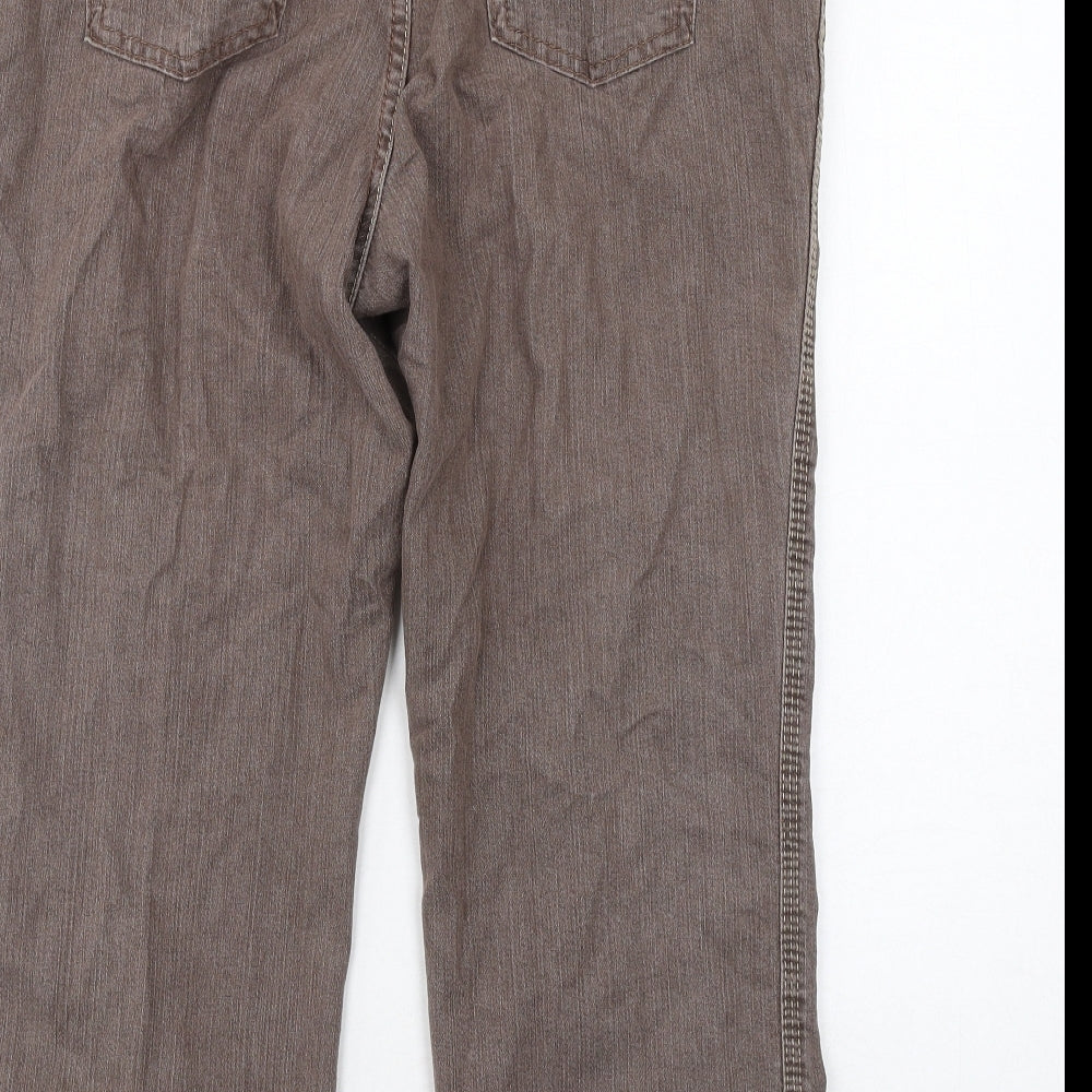 Marks and Spencer Womens Brown Cotton Straight Jeans Size 18 Regular Zip