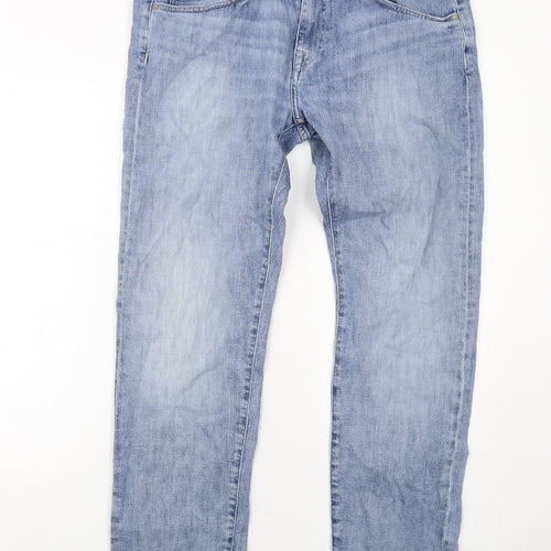 Edwin Mens Blue Cotton Straight Jeans Size 36 in L32 in Regular Zip