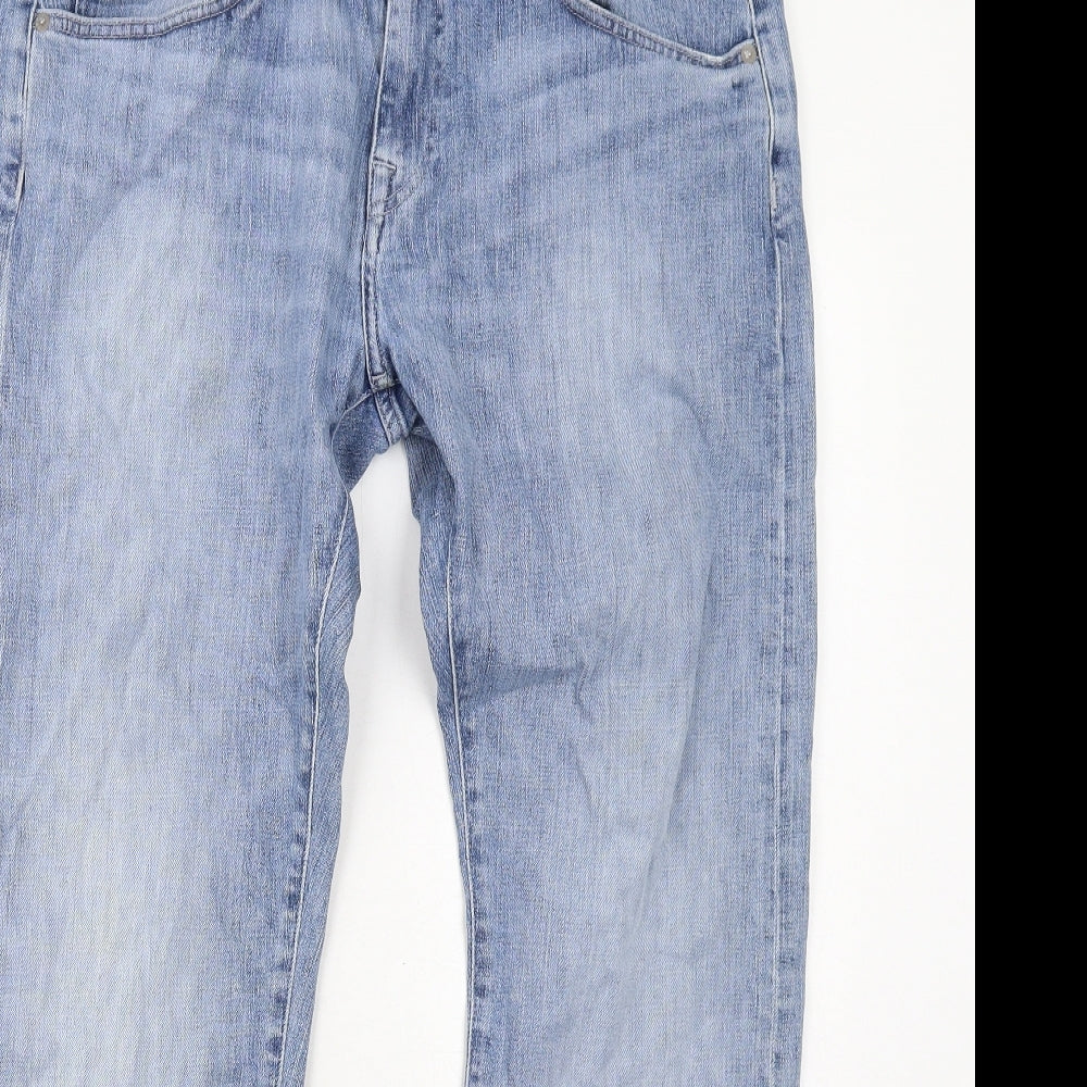 Edwin Mens Blue Cotton Straight Jeans Size 36 in L32 in Regular Zip