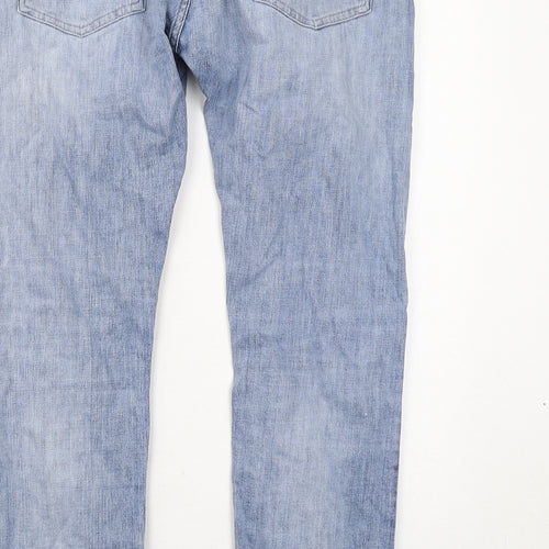 Edwin Mens Blue Cotton Straight Jeans Size 36 in L32 in Regular Zip