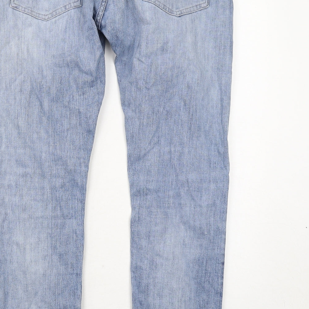 Edwin Mens Blue Cotton Straight Jeans Size 36 in L32 in Regular Zip