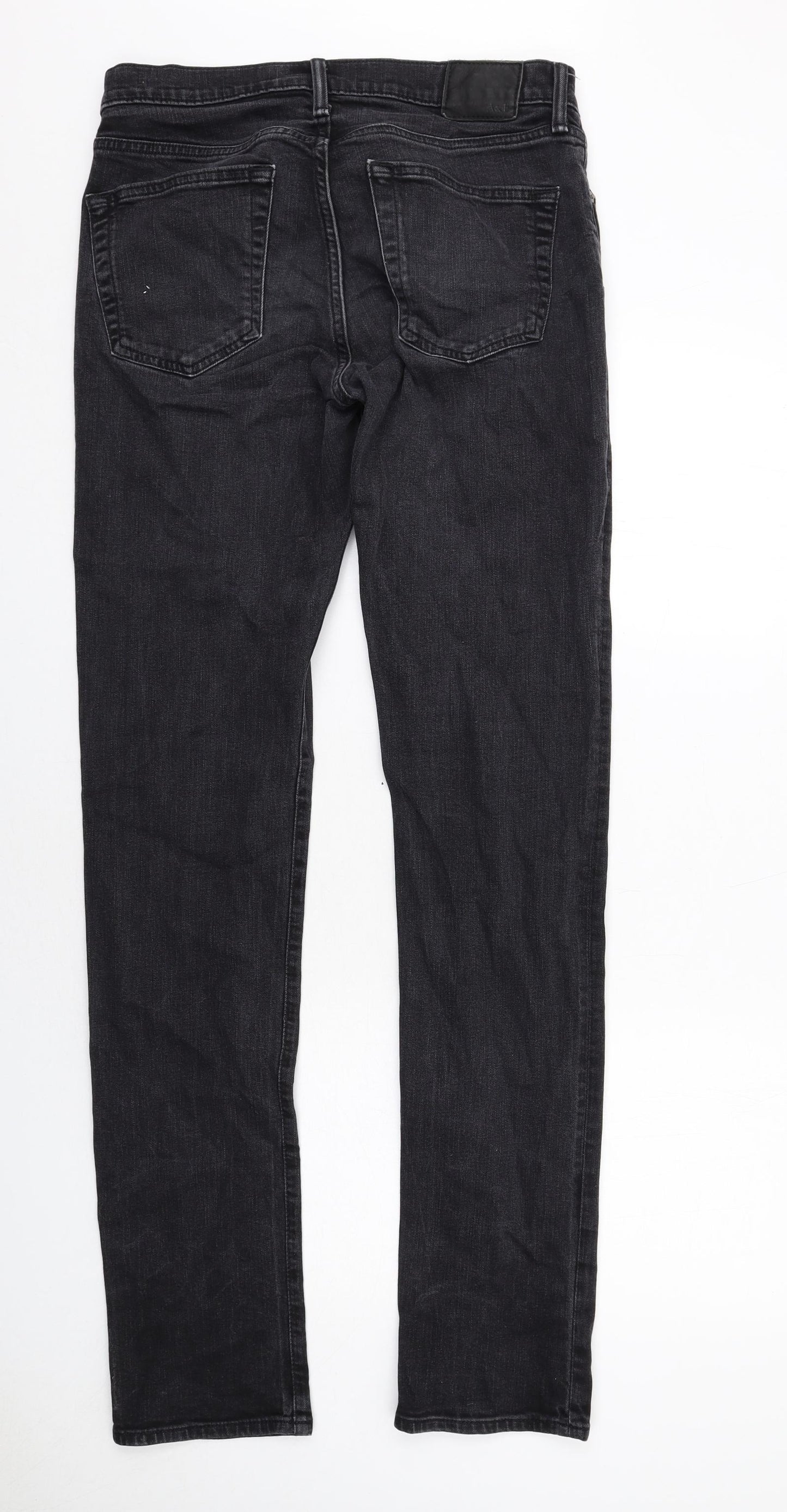 Abercrombie & Fitch Mens Black Cotton Skinny Jeans Size 32 in L36 in Slim Zip