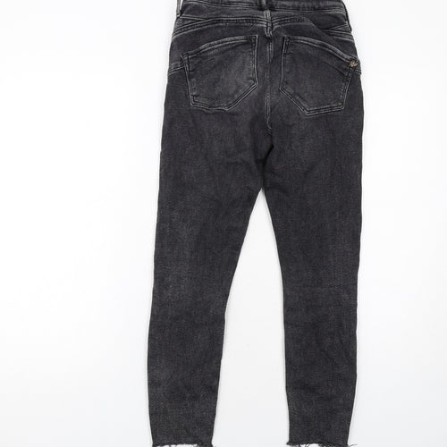 River Island Womens Black Cotton Skinny Jeans Size 8 Regular Zip