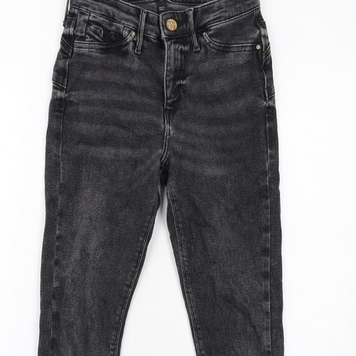 River Island Womens Black Cotton Skinny Jeans Size 8 Regular Zip