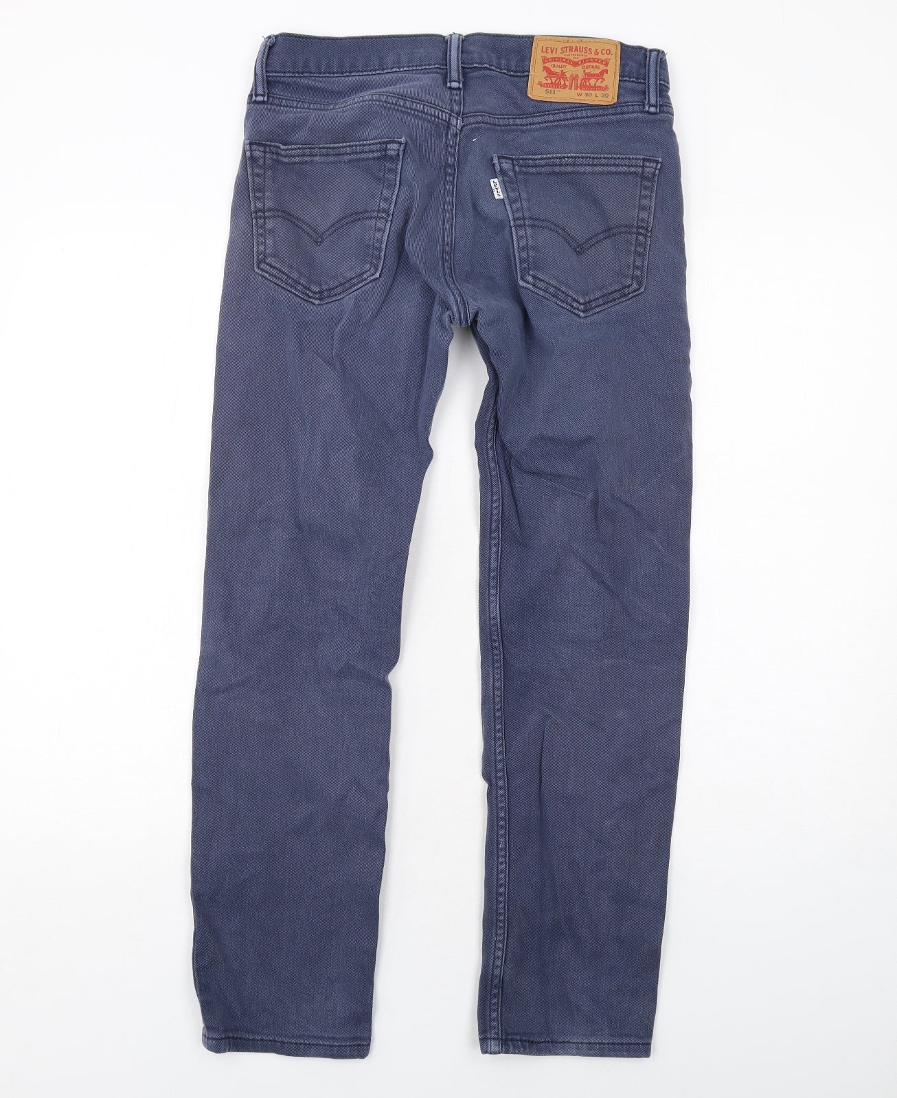 Levi's Mens Blue Cotton Straight Jeans Size 30 in L30 in Regular Zip