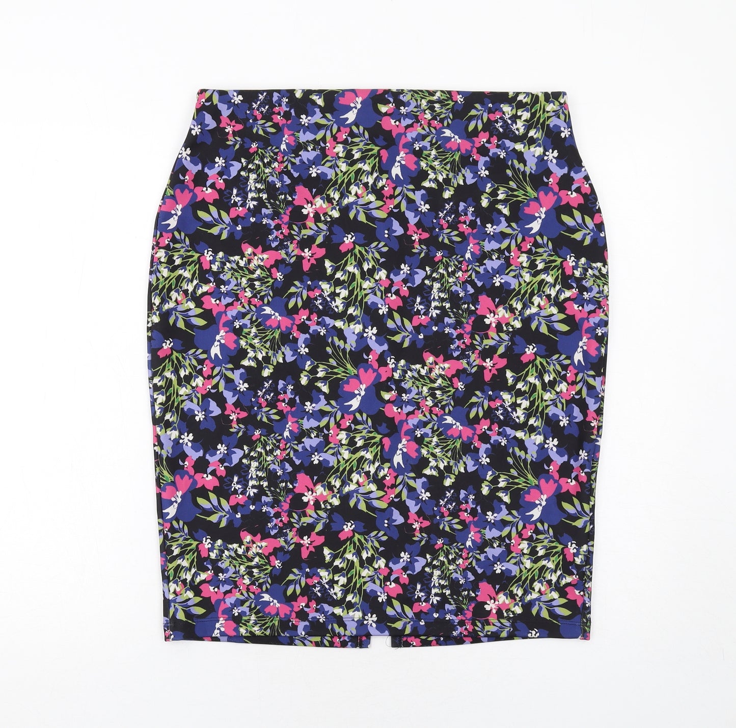 Marks and Spencer Womens Multicoloured Floral Polyester Straight & Pencil Skirt Size 14