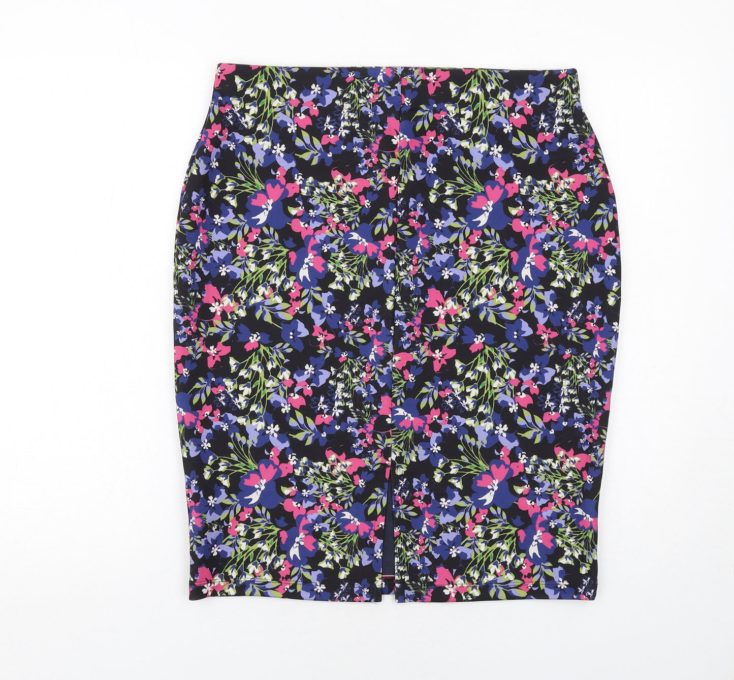 Marks and Spencer Womens Multicoloured Floral Polyester Straight & Pencil Skirt Size 14