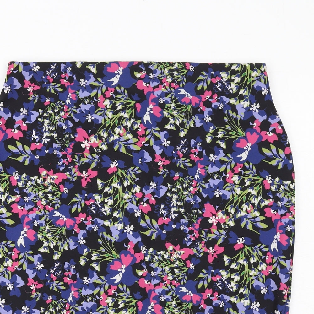 Marks and Spencer Womens Multicoloured Floral Polyester Straight & Pencil Skirt Size 14