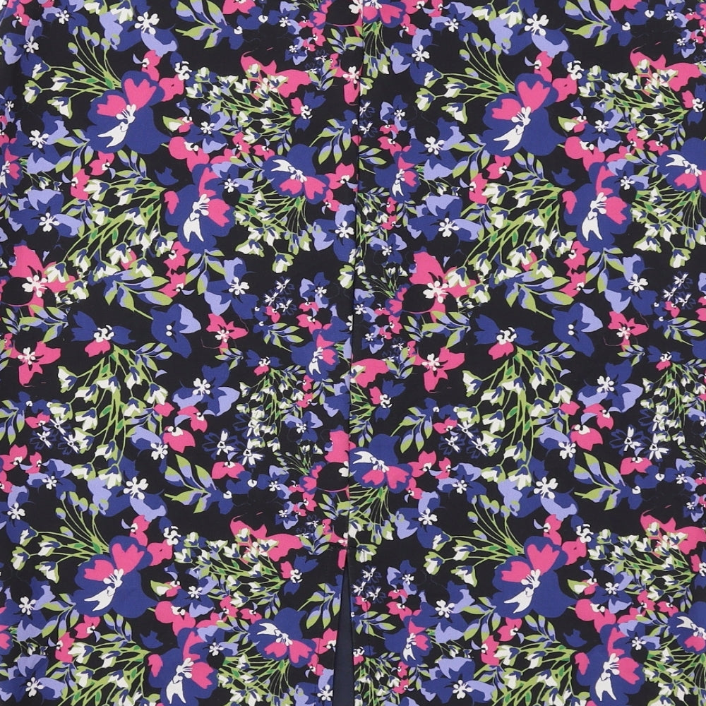 Marks and Spencer Womens Multicoloured Floral Polyester Straight & Pencil Skirt Size 14