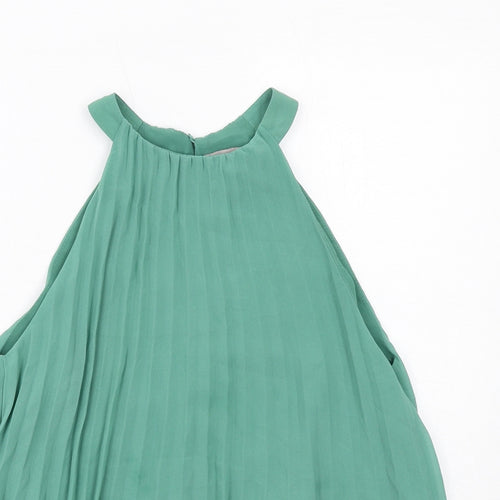H&M Womens Green Polyester Basic Tank Size S Round Neck