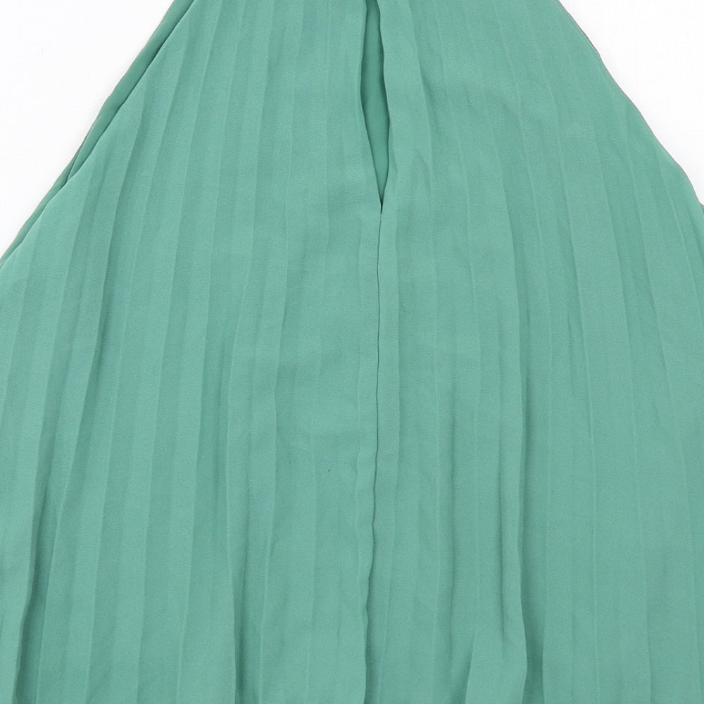 H&M Womens Green Polyester Basic Tank Size S Round Neck