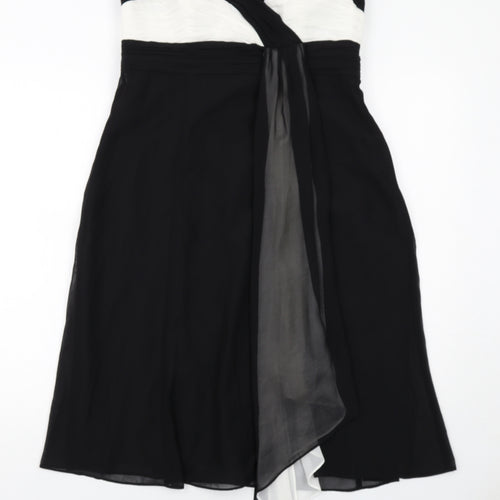 Debut Womens Black Colourblock Polyester Ball Gown Size 12 Sweetheart Zip