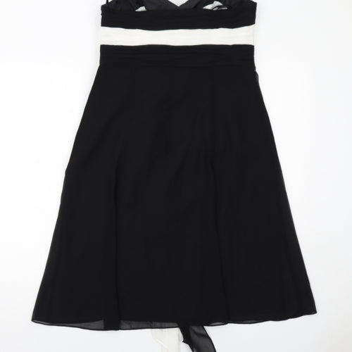 Debut Womens Black Colourblock Polyester Ball Gown Size 12 Sweetheart Zip