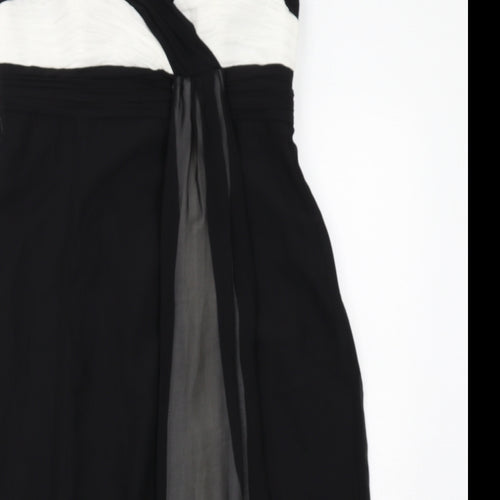 Debut Womens Black Colourblock Polyester Ball Gown Size 12 Sweetheart Zip