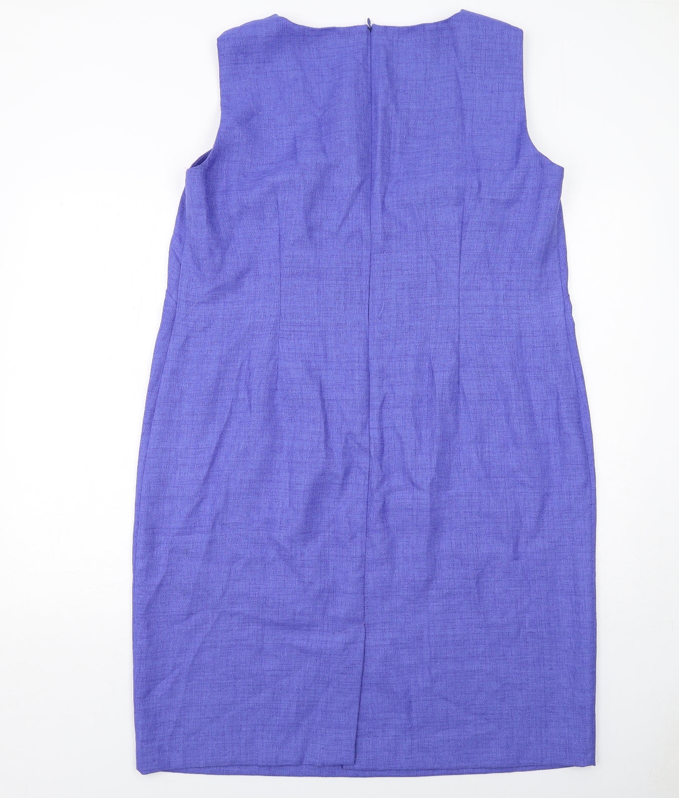 Leslie Fay Womens Blue Polyester A-Line Size 16 Round Neck Zip
