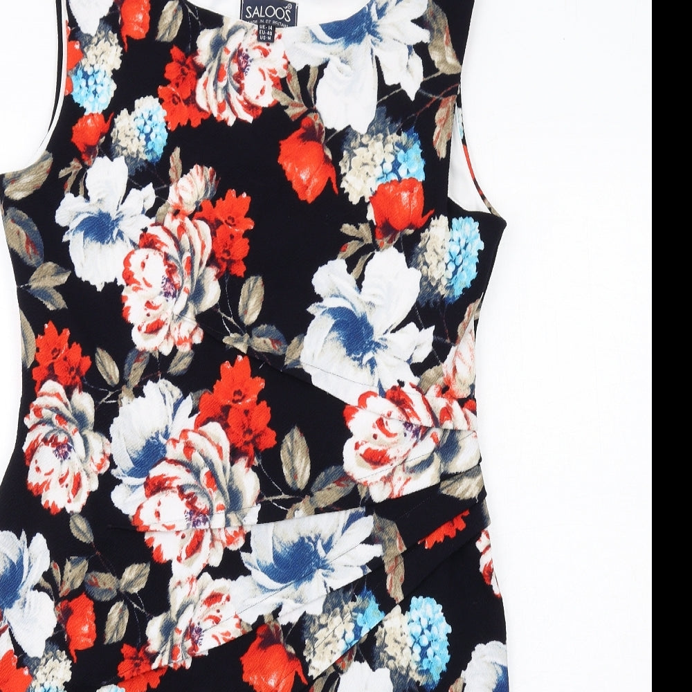 Saloos Womens Multicoloured Floral Polyester Shift Size 14 Round Neck Pullover