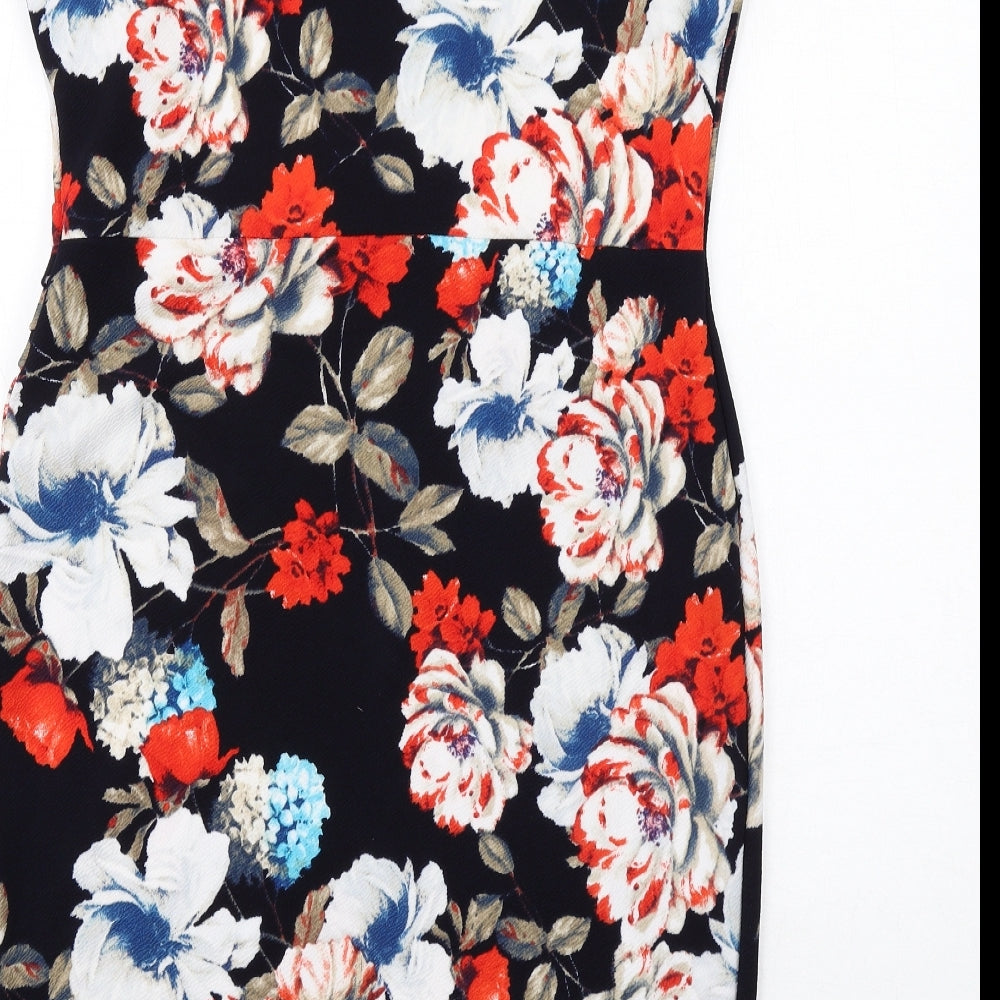 Saloos Womens Multicoloured Floral Polyester Shift Size 14 Round Neck Pullover