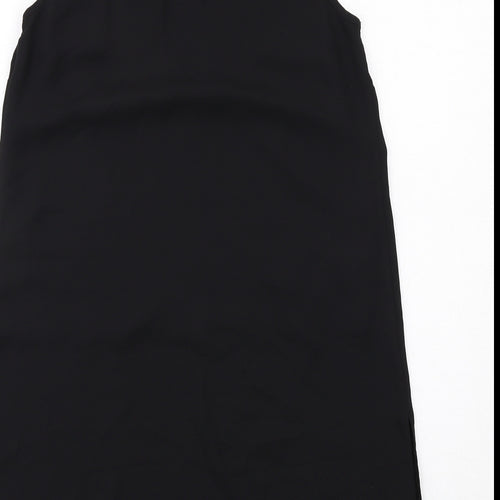 Dorothy Perkins Womens Black Polyester Shift Size 8 Round Neck Hook & Eye