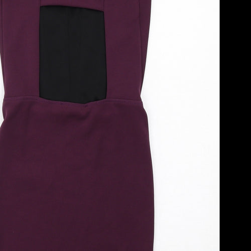 Miss Selfridge Womens Purple Polyester Shift Size 8 Square Neck Pullover