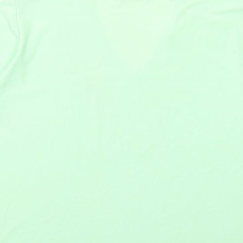 La Rochelle Womens Green Polyester Basic Blouse Size XL V-Neck