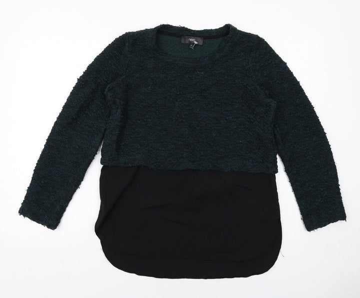 NEXT Womens Green Round Neck Acrylic Pullover Jumper Size 8