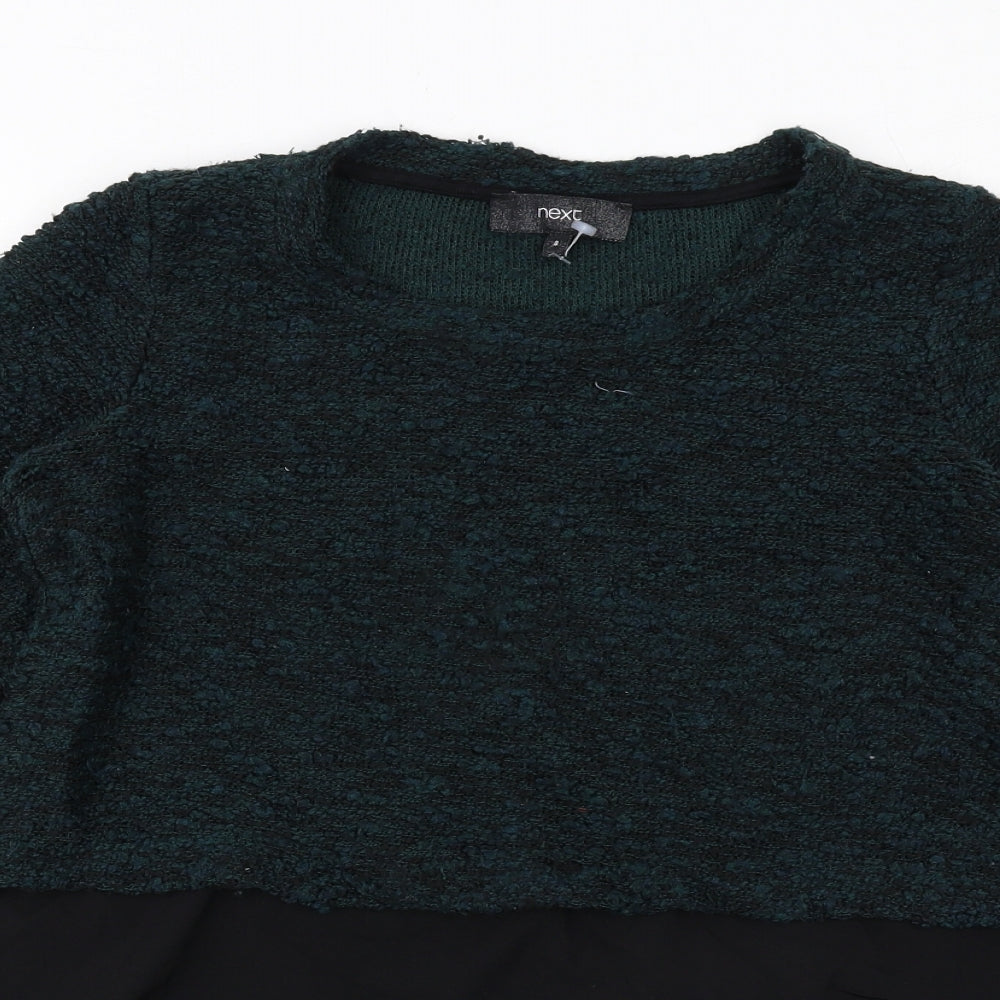 NEXT Womens Green Round Neck Acrylic Pullover Jumper Size 8