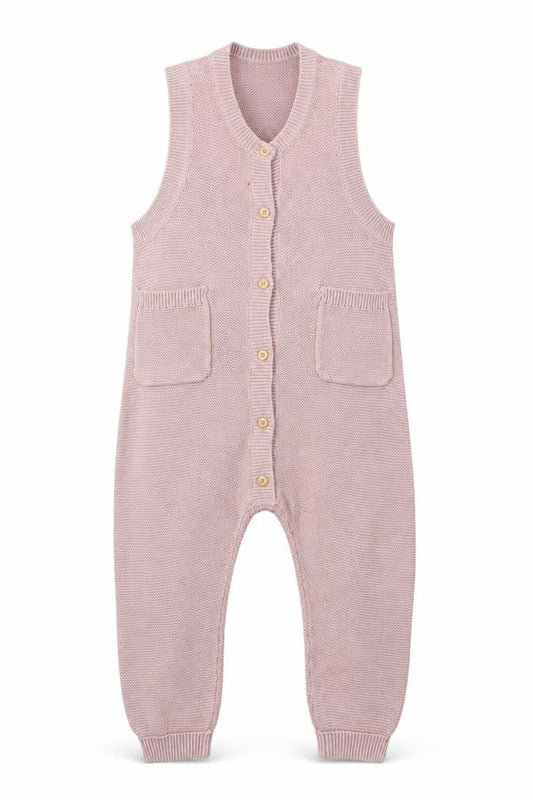 H&M Girls Pink Cotton Jumpsuit One-Piece Size 3 Years Button