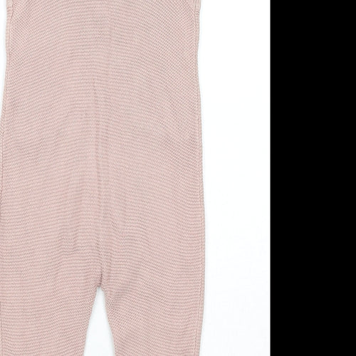 H&M Girls Pink Cotton Jumpsuit One-Piece Size 3 Years Button