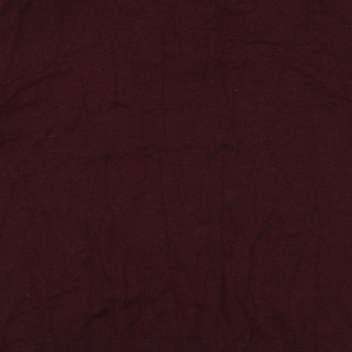 Burton Mens Red Round Neck Cotton Henley Jumper Size L Long Sleeve