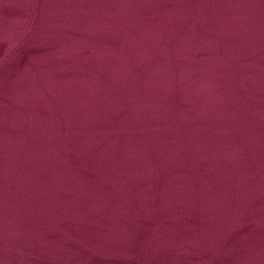 Tulchan Womens Red Round Neck Floral 100% Cotton Pullover Jumper Size L