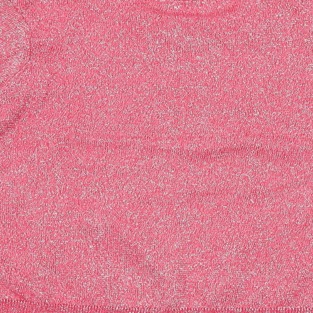 M&Co Girls Pink Crew Neck Cotton Pullover Jumper Size 4-5 Years Pullover