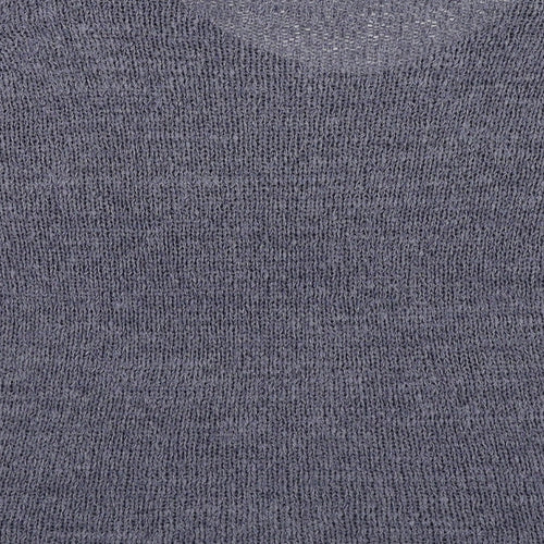 David Jones Womens Blue V-Neck Acrylic Pullover Jumper Size L